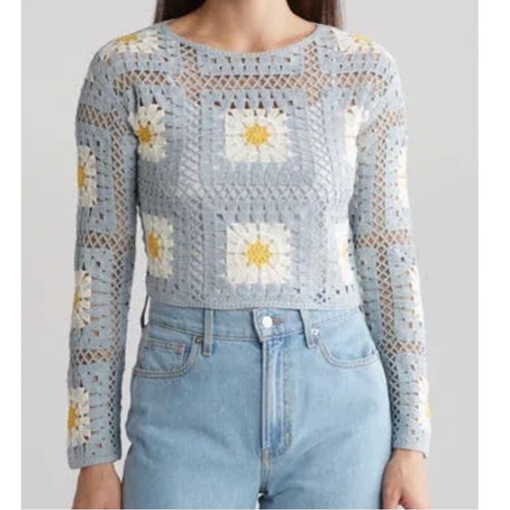 Truth by republic crochet crop top size small‎ EUC